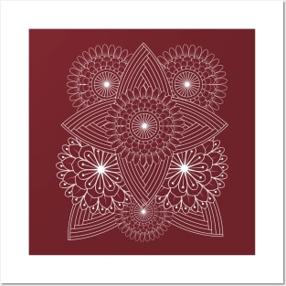 Minimalist Flowers-Mandala Flower Posters and Art